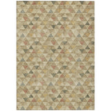 8' X 10' Beige Tan And Taupe Geometric Washable Indoor Outdoor Area Rug