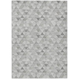 3' X 5' Silver Beige And Taupe Geometric Washable Indoor Outdoor Area Rug