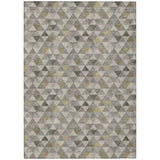8' X 10' Taupe Beige And Tan Geometric Washable Indoor Outdoor Area Rug