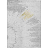 8' X 10' Silver Gray And Ivory Abstract Washable Indoor Outdoor Area Rug