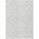 8' X 10' Ivory Beige And Tan Geometric Washable Indoor Outdoor Area Rug