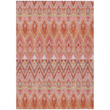 5' X 8' Pink Salmon And Blush Southwestern Washable Indoor Outdoor Area Rug