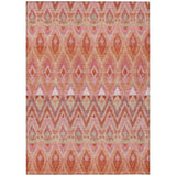 8' X 10' Pink Salmon And Blush Southwestern Washable Indoor Outdoor Area Rug