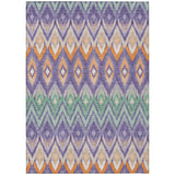 3' X 5' Purple Lilac And Orange Southwestern Washable Indoor Outdoor Area Rug