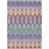 5' X 8' Purple Lilac And Orange Southwestern Washable Indoor Outdoor Area Rug