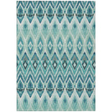 3' X 5' Teal Blue Aqua And Mint Green Southwestern Washable Indoor Outdoor Area Rug