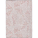 8' X 10' Blush And Pink Geometric Washable Indoor Outdoor Area Rug