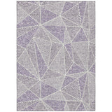 3' X 5' Purple Lilac And Silver Geometric Washable Indoor Outdoor Area Rug