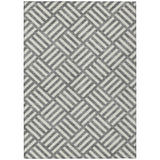 3' X 5' Charcoal And Ivory Geometric Washable Indoor Outdoor Area Rug