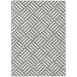 8' X 10' Gray And Ivory Geometric Washable Indoor Outdoor Area Rug