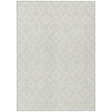 5' X 8' Ivory And Light Gray Geometric Washable Indoor Outdoor Area Rug