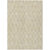 5' X 8' Beige Taupe And Tan Geometric Washable Indoor Outdoor Area Rug