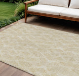 8' X 10' Beige Taupe And Tan Geometric Washable Indoor Outdoor Area Rug