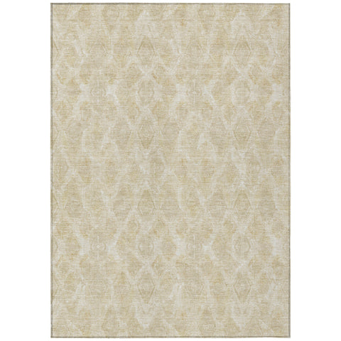 8' X 10' Beige Taupe And Tan Geometric Washable Indoor Outdoor Area Rug
