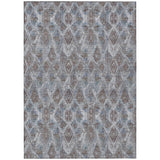 5' X 8' Sky Blue And Silver Geometric Washable Indoor Outdoor Area Rug