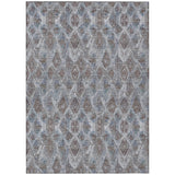 8' X 10' Sky Blue And Silver Geometric Washable Indoor Outdoor Area Rug