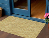 3' X 5' Gold Taupe And Beige Geometric Washable Indoor Outdoor Area Rug