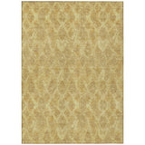 5' X 8' Gold Taupe And Beige Geometric Washable Indoor Outdoor Area Rug