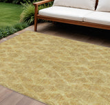 8' X 10' Gold Taupe And Beige Geometric Washable Indoor Outdoor Area Rug