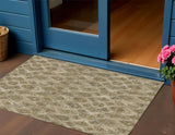 3' X 5' Brown Beige And Tan Geometric Washable Indoor Outdoor Area Rug