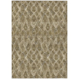 3' X 5' Brown Beige And Tan Geometric Washable Indoor Outdoor Area Rug