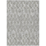3' X 5' Silver Gray And Pewter Geometric Washable Indoor Outdoor Area Rug