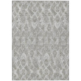 5' X 8' Silver Gray And Pewter Geometric Washable Indoor Outdoor Area Rug