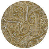 8' Brown Tan And Beige Round Paisley Washable Indoor Outdoor Area Rug