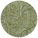 8' Artichoke Green And Olive Green Round Paisley Washable Indoor Outdoor Area Rug