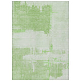 3' X 5' Green And Mint Green Abstract Washable Indoor Outdoor Area Rug