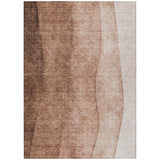 3' X 5' Brown Beige And Chocolate Ombre Washable Indoor Outdoor Area Rug