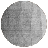 8' Gray Silver And Charcoal Round Ombre Washable Indoor Outdoor Area Rug