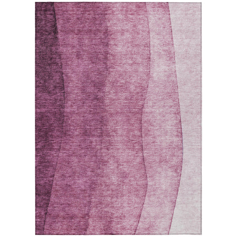 5' X 8' Merlot Blush And Pink Ombre Washable Indoor Outdoor Area Rug