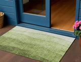 3' X 5' Olive Green And Artichoke Green Ombre Washable Indoor Outdoor Area Rug