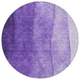 8' Purple Lilac And Lavender Round Ombre Washable Indoor Outdoor Area Rug