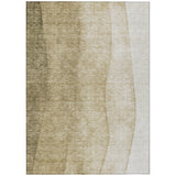 5' X 8' Taupe Beige And Ivory Ombre Washable Indoor Outdoor Area Rug