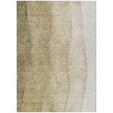 8' X 10' Taupe Beige And Ivory Ombre Washable Indoor Outdoor Area Rug