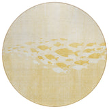 8' Gold Yellow And Wheat Round Nautical Washable Indoor Outdoor Area Rug
