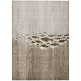5' X 8' Taupe Brown And Khaki Nautical Washable Indoor Outdoor Area Rug