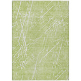 5' X 8' Artichoke Green And Ivory Abstract Washable Indoor Outdoor Area Rug