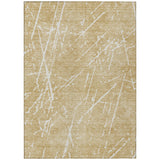 5' X 8' Beige And Ivory Abstract Washable Indoor Outdoor Area Rug