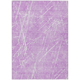 5' X 8' Lilac And Ivory Abstract Washable Indoor Outdoor Area Rug