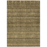 3' X 5' Brown Beige And Chocolate Striped Washable Indoor Outdoor Area Rug