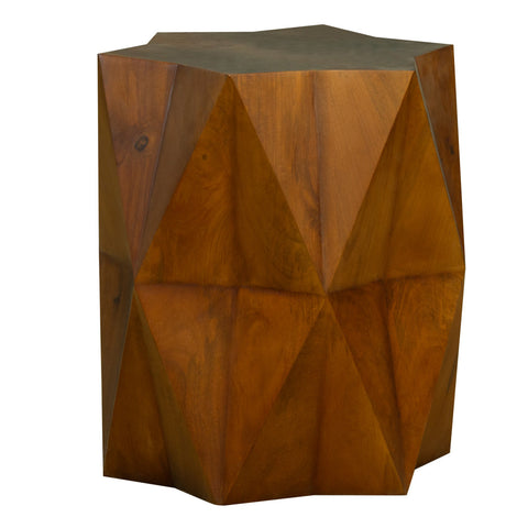 24" Brown Solid Wood End Table