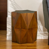 24" Brown Solid Wood End Table