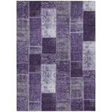 8' X 10' Purple Eggplant And Lavender Patchwork Washable Indoor Outdoor Area Rug