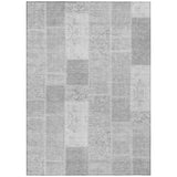 3' X 5' Silver Gray And Graphite Patchwork Washable Indoor Outdoor Area Rug