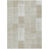 3' X 5' Taupe Beige And Tan Patchwork Washable Indoor Outdoor Area Rug