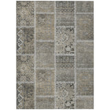 8' X 10' Taupe Beige And Tan Patchwork Washable Indoor Outdoor Area Rug