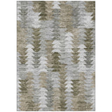 3' X 5' Brown Beige And Gray Geometric Washable Indoor Outdoor Area Rug